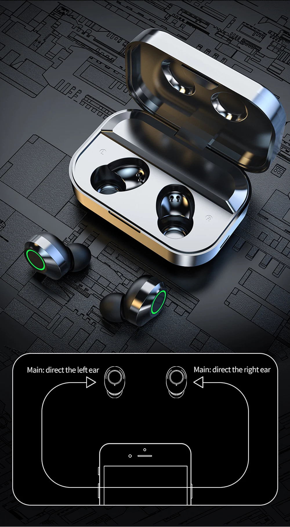 GREATWALL NES TWS Wireless Earphones With Built In Microphone
