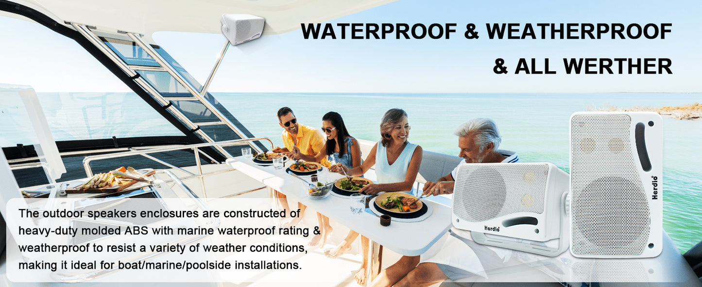 Herdio Outdoor Passive Speakers Three Way Waterproof Wall Mount