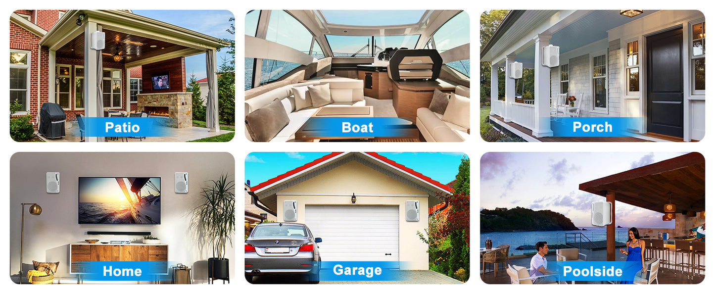 Herdio Outdoor Passive Speakers Three Way Waterproof Wall Mount