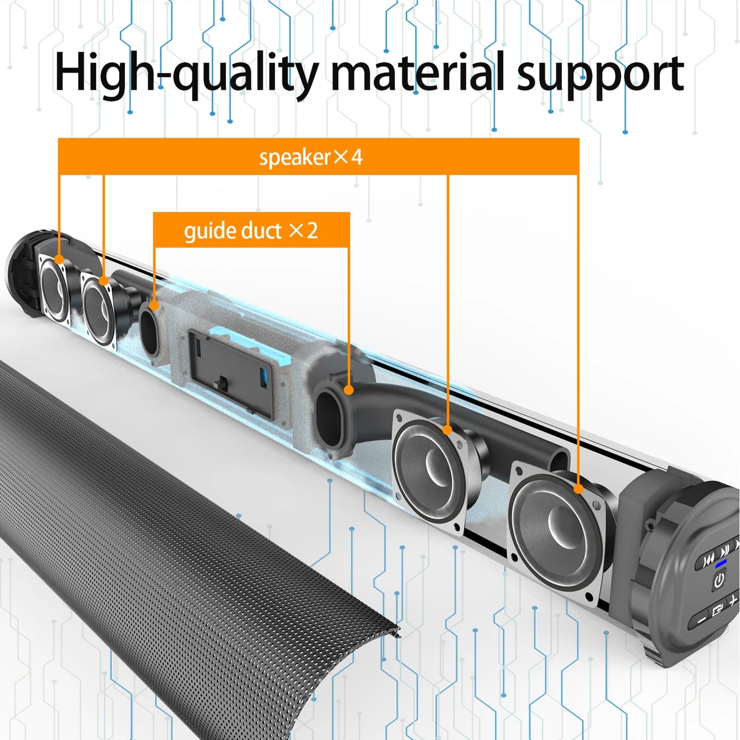 Sombar Wireless Bluetooth Soundbar Computer Home Theater Speaker