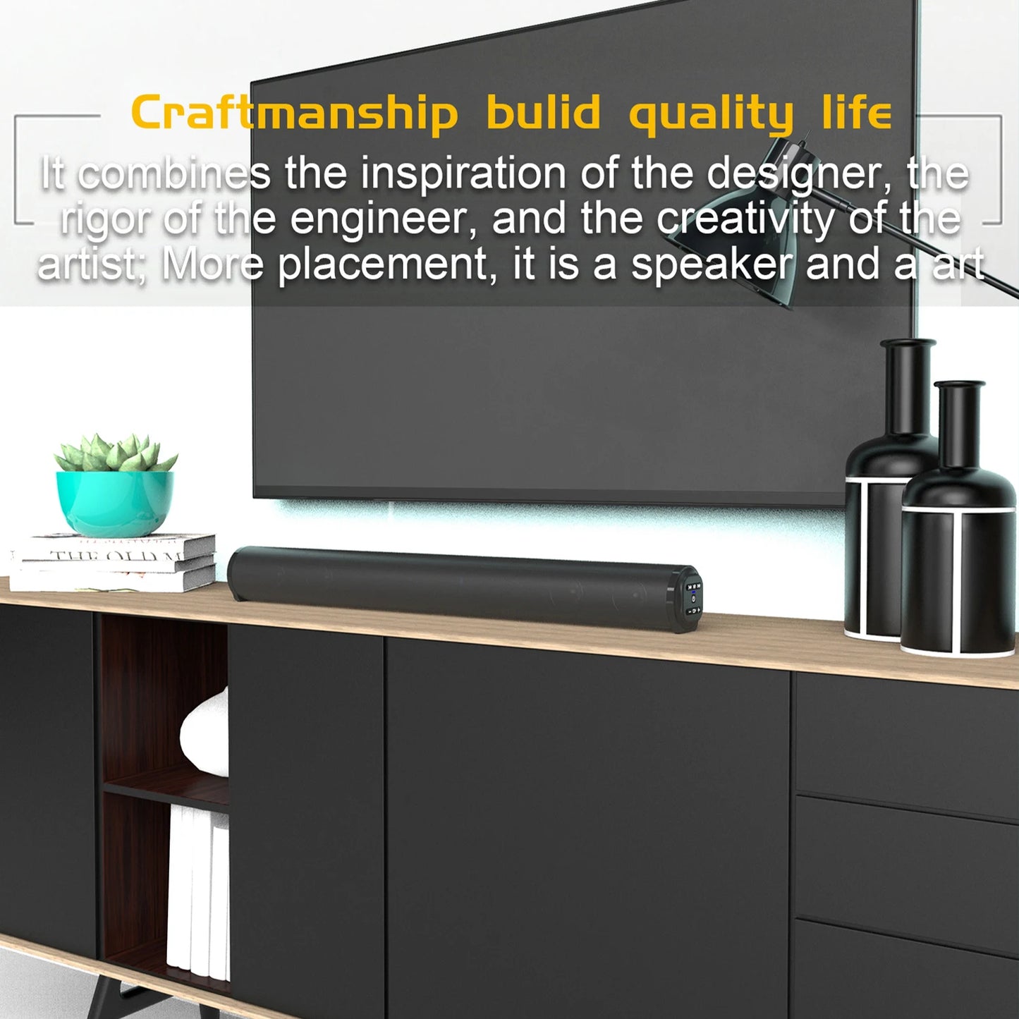 Sombar Wireless Bluetooth Soundbar Computer Home Theater Speaker