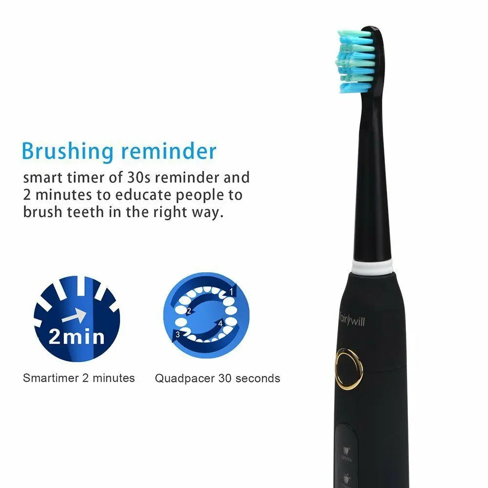 Fairywill FW507 Electric Sonic Toothbrush Waterproof USB Rechargeable