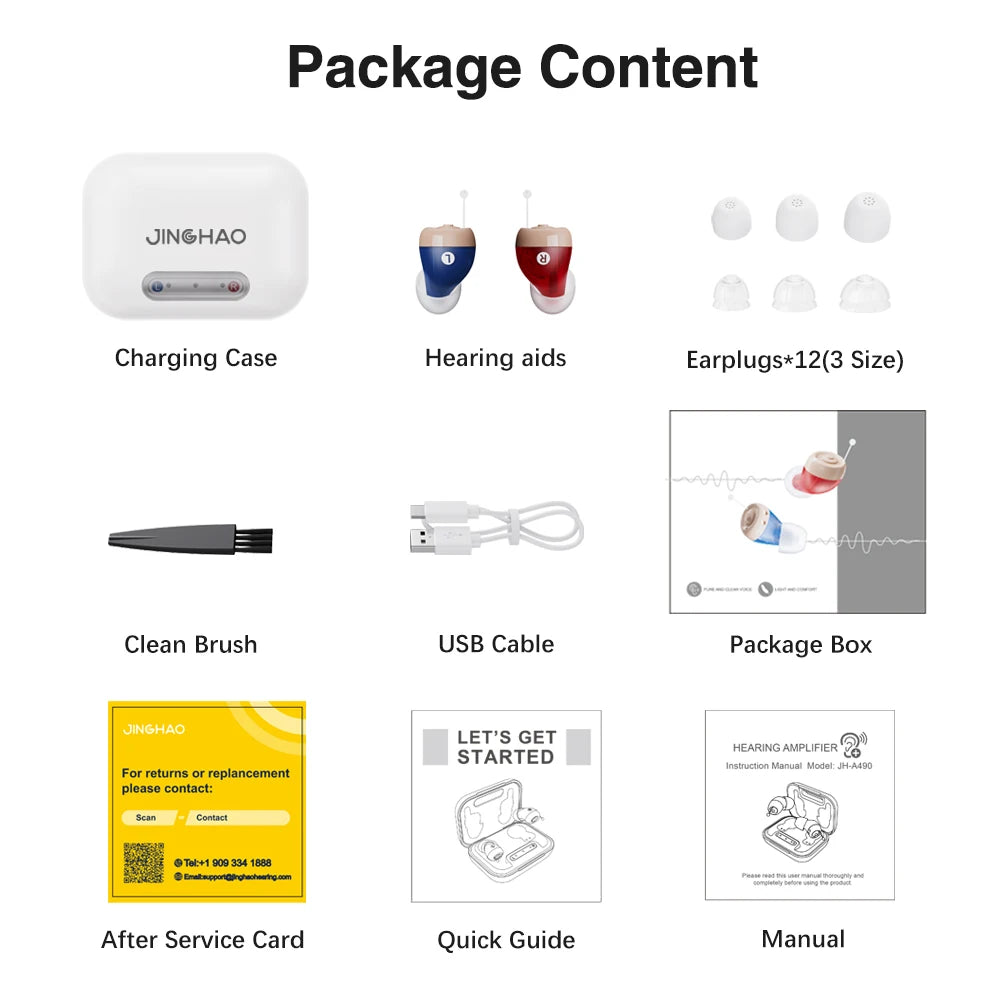 Hign-concerned JINGHAO Rechargeable In Ear Hearing Aids With Enhanced Amplification