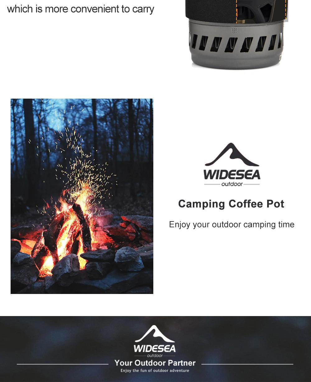 Widesea Camping Cooking System With Heat Exchanger Outdoor Gas Stove Burner For Backpacking