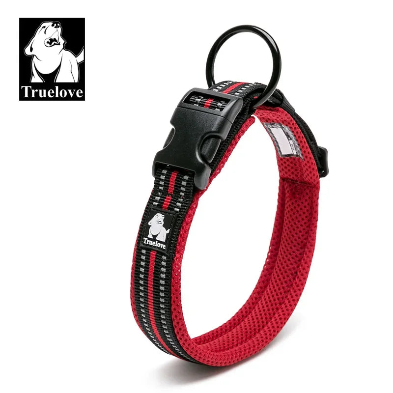 TRUELOVECN Truelove Nylon Dog Collar Padded Reflective Quick Release