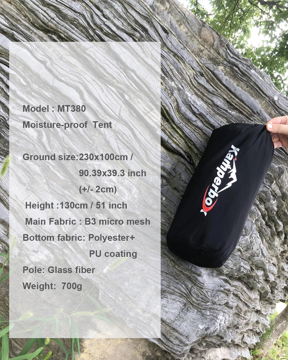 Kamperbox Ultralight Tent  Camping Tents Outdoor Camping Pole less Tent MT380