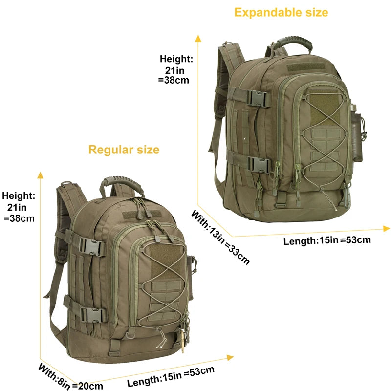 LQARMY Outdoor Tactical Backpack Military Rucksack For Hiking Camping Durable Nylon