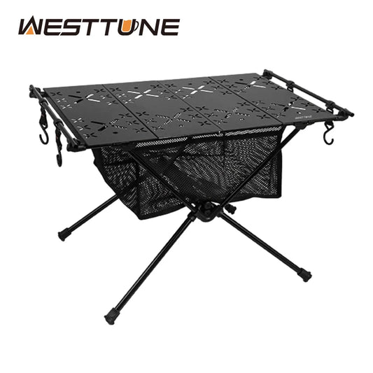 West Tune Folding Aluminum Camping Table With Mesh Storage Bag