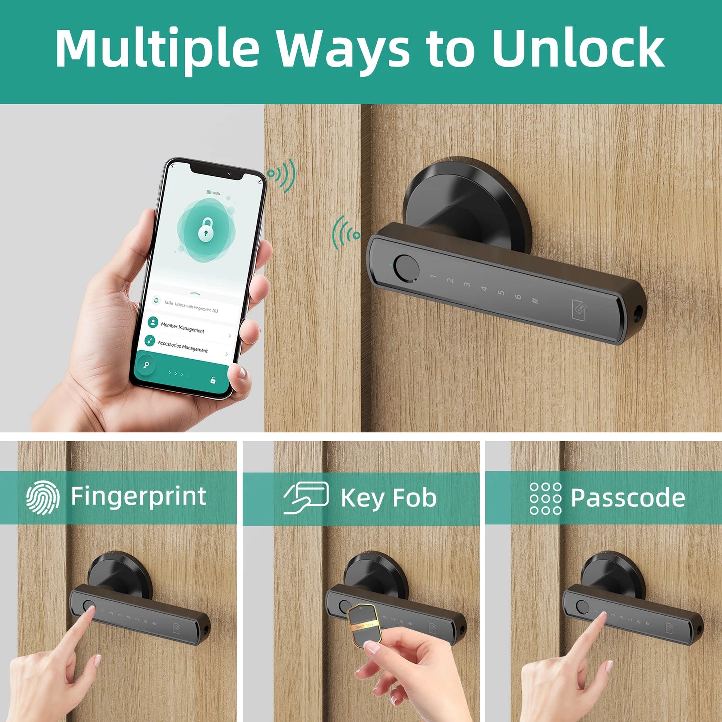 Viladepot Smart Lock Biometric Fingerprint With App Bluetooth Control