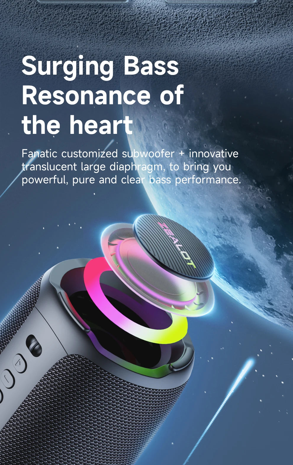 Zealot S61 Bluetooth Speaker IPX6 Waterproof Outdoor Bass