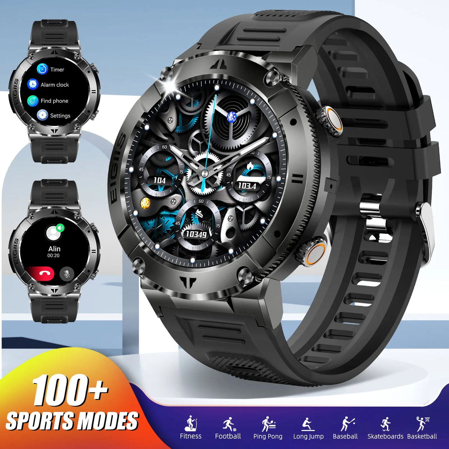 LaNikar Smartwatch Men TFT Display Bluetooth Call Blood Pressure Monitor