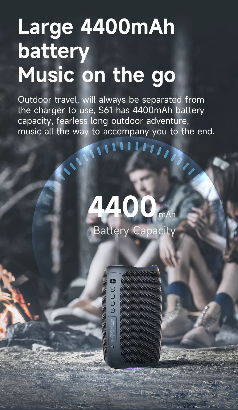 Zealot S61 Bluetooth Speaker IPX6 Waterproof Outdoor Bass