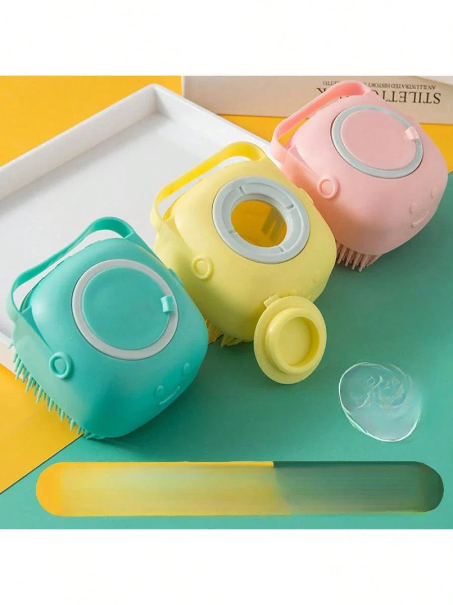 AEDG Dog Bath Brush Silicone Massage Shower Grooming Tool Shampoo