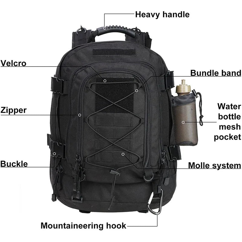 LQARMY Military Tactical Backpack Molle Assault Rucksack Outdoors