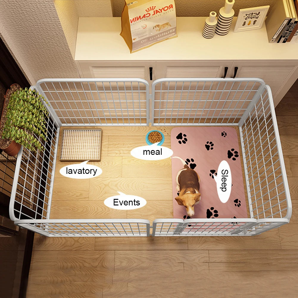 APWIKOGER Heavy Duty Pet Playpen 6 Panel Portable Dog Cat Fence With Door