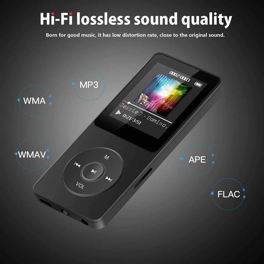 VKTECH MP3 Player With Built In Speaker HiFi Bluetooth 5.4