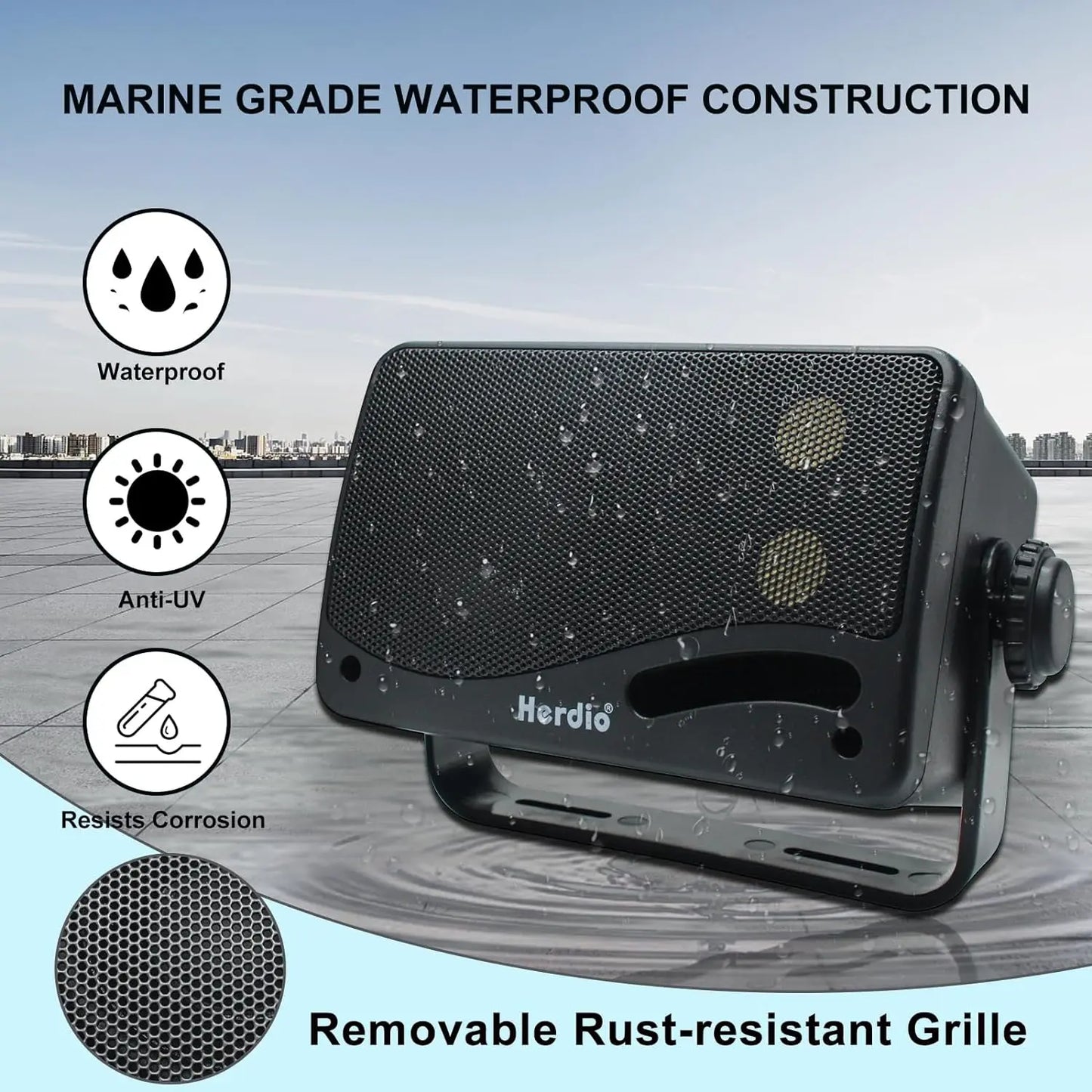 Herdio Outdoor Passive Speakers Three Way Waterproof Wall Mount