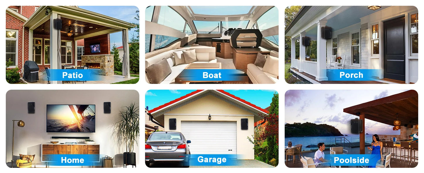 Herdio Outdoor Passive Speakers Three Way Waterproof Wall Mount