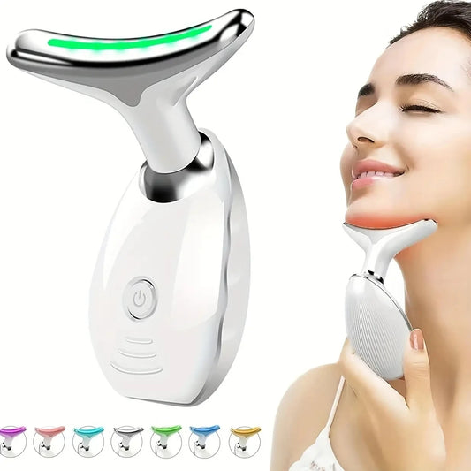Commodity 7LED Neck and Face Vibrating Massager USB Rechargeable Multifunctional
