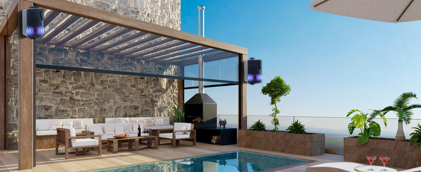 Herdio Outdoor Passive Speakers Three Way Waterproof Wall Mount