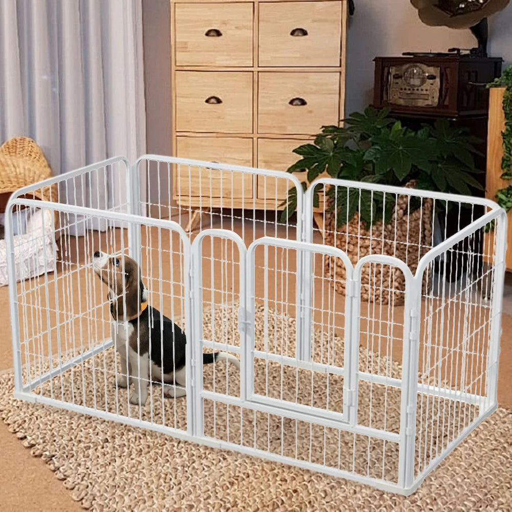 APWIKOGER Heavy Duty Pet Playpen 6 Panel Portable Dog Cat Fence With Door