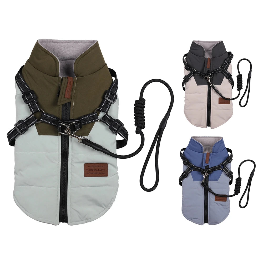 Guangdong Winter Dog Jacket With Harness Waterproof Coat