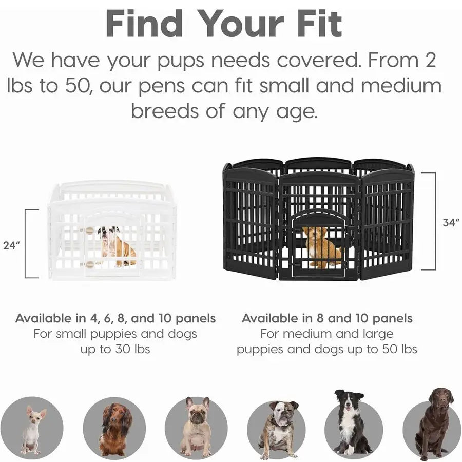 USA Made 4 Panel Canine Playpen With Door Indoor Use