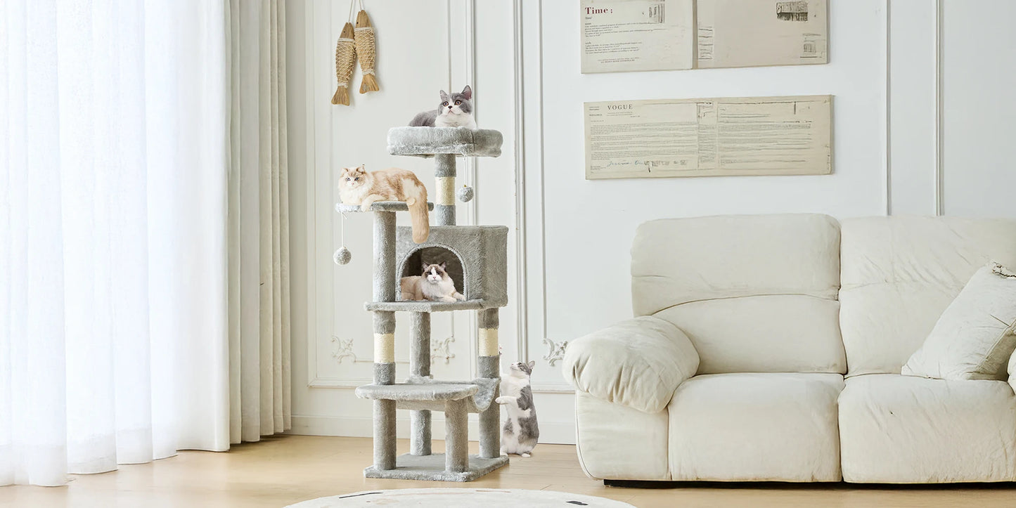 JHK Multi Cat Climbing Cat Tree Tower Sisal Scratching Posts