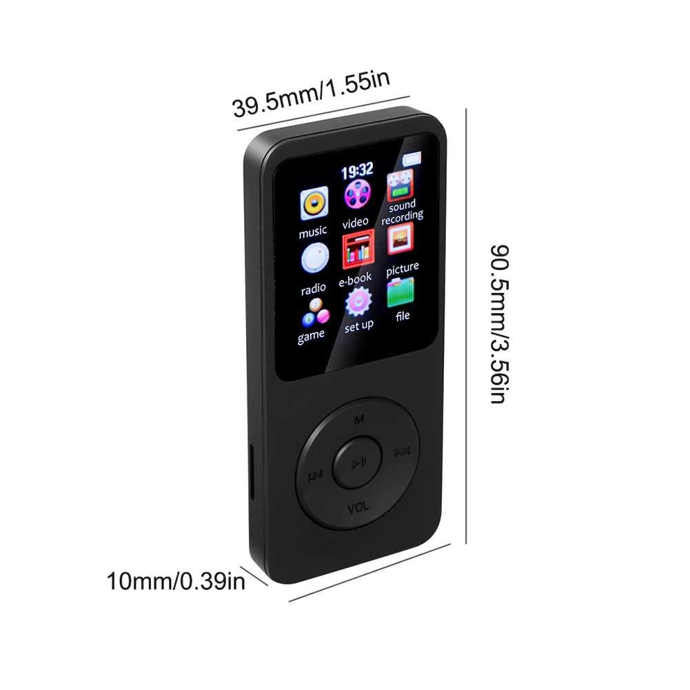 VKTECH MP3 Player With Built In Speaker HiFi Bluetooth 5.4