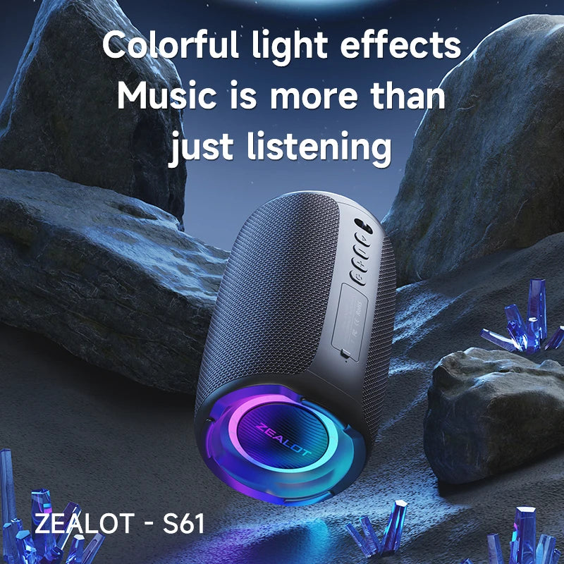 Zealot S61 Bluetooth Speaker IPX6 Waterproof Outdoor Bass
