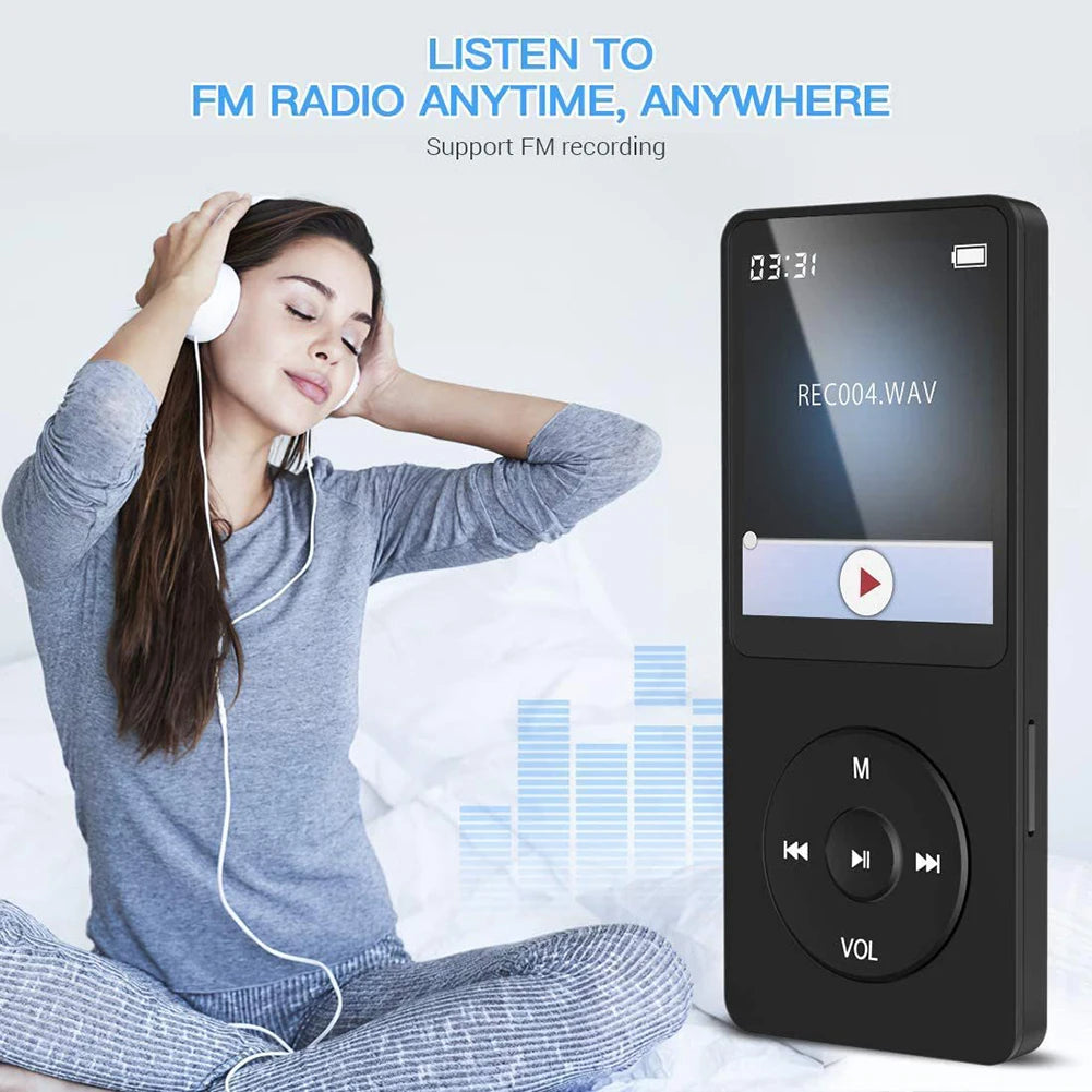 VKTECH MP3 Player With Built In Speaker HiFi Bluetooth 5.4