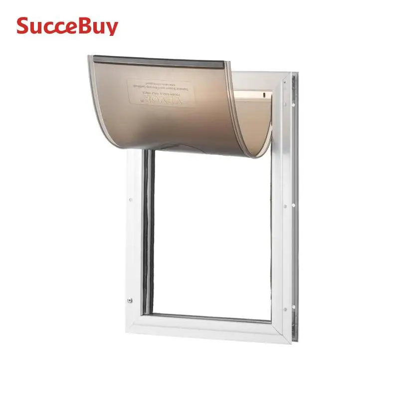 SucceBuy Pet Door Aluminum Frame With Lock And Flap System