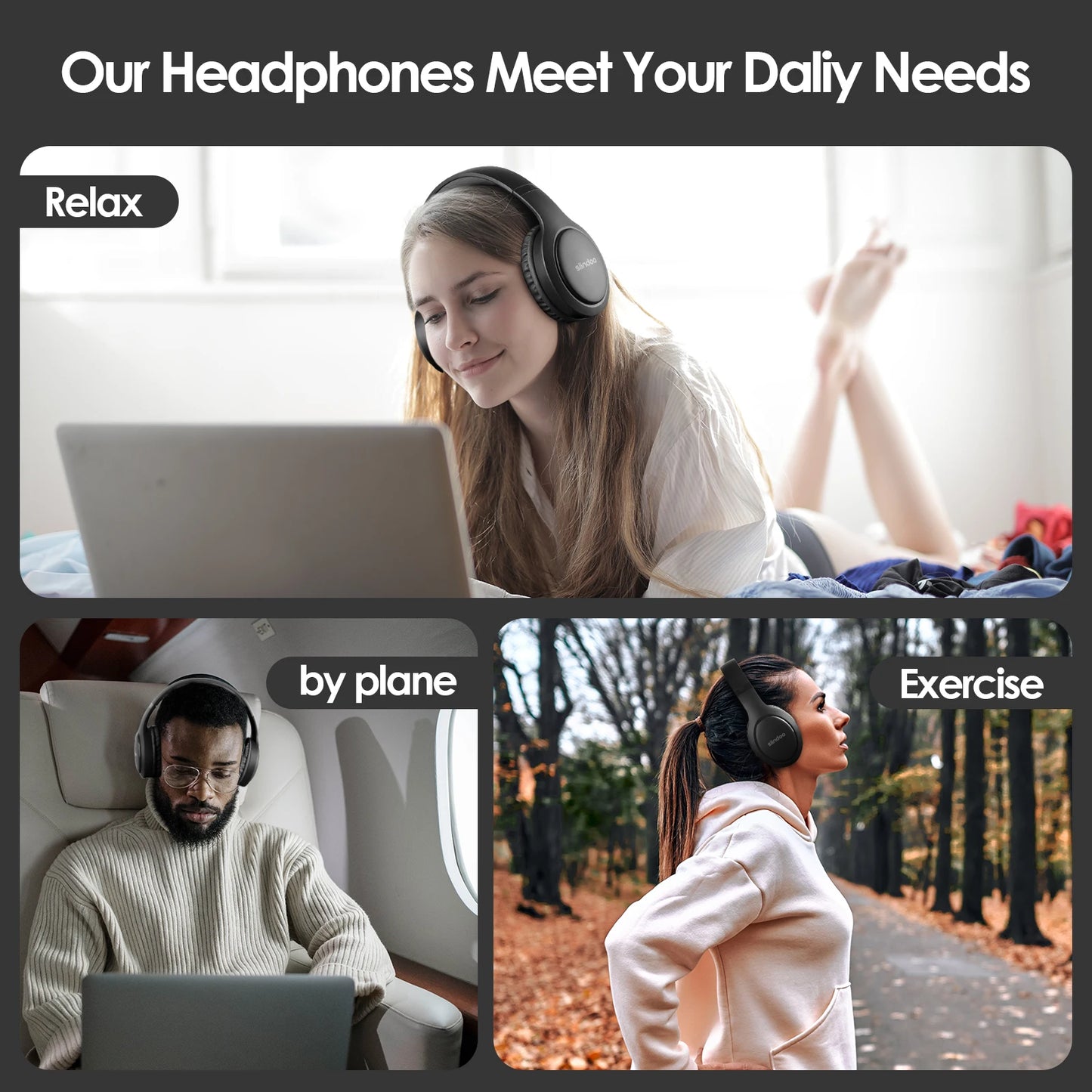 Siindoo Wireless Bluetooth Headphones JH-919 Foldable Stereo Earphones With Mic