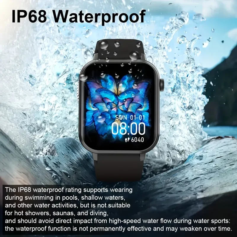 LAXASFIT Waterproof Smartwatch With Bluetooth Call And Voice Assistant