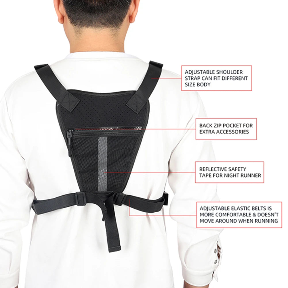 Shunmaii Sports Chest Bag Running Vest With Front Phone Holder