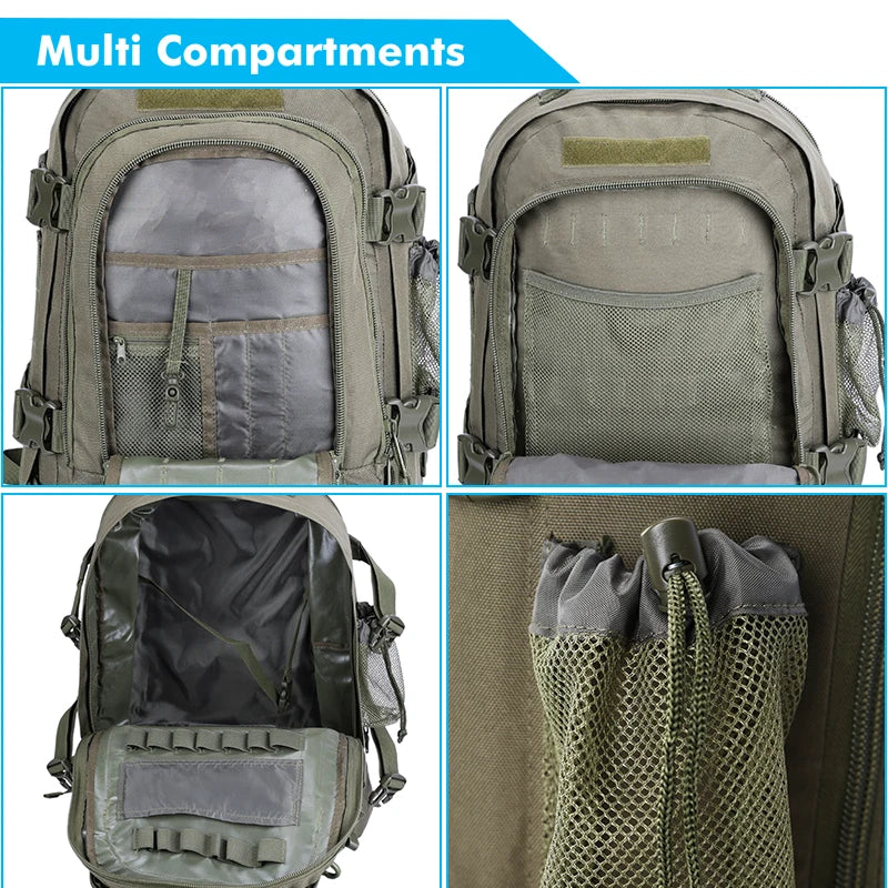 LQARMY Tactical Backpack Molle Rucksack For Hiking Camping