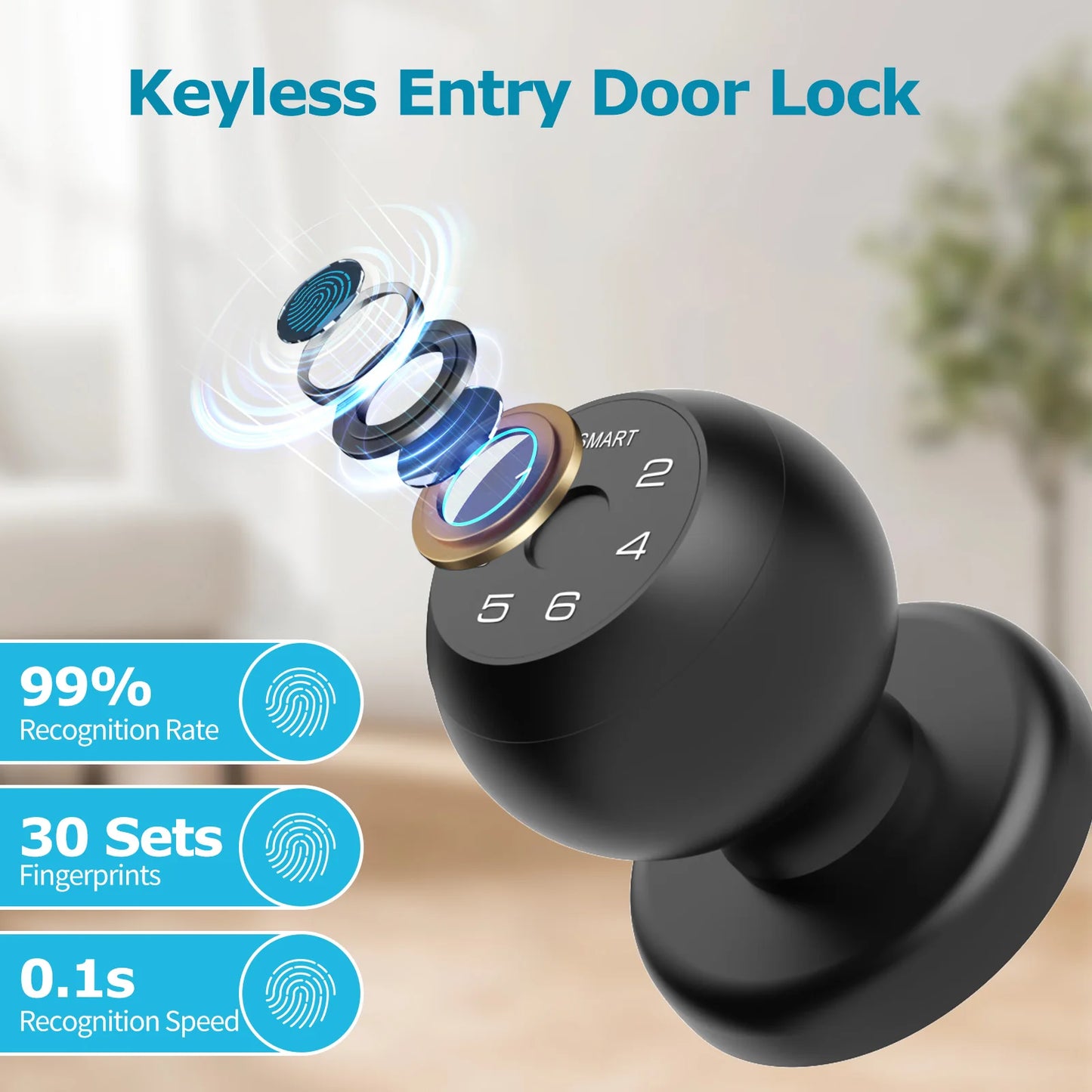 Viladepot Smart Lock Fingerprint Door Lock With App Control