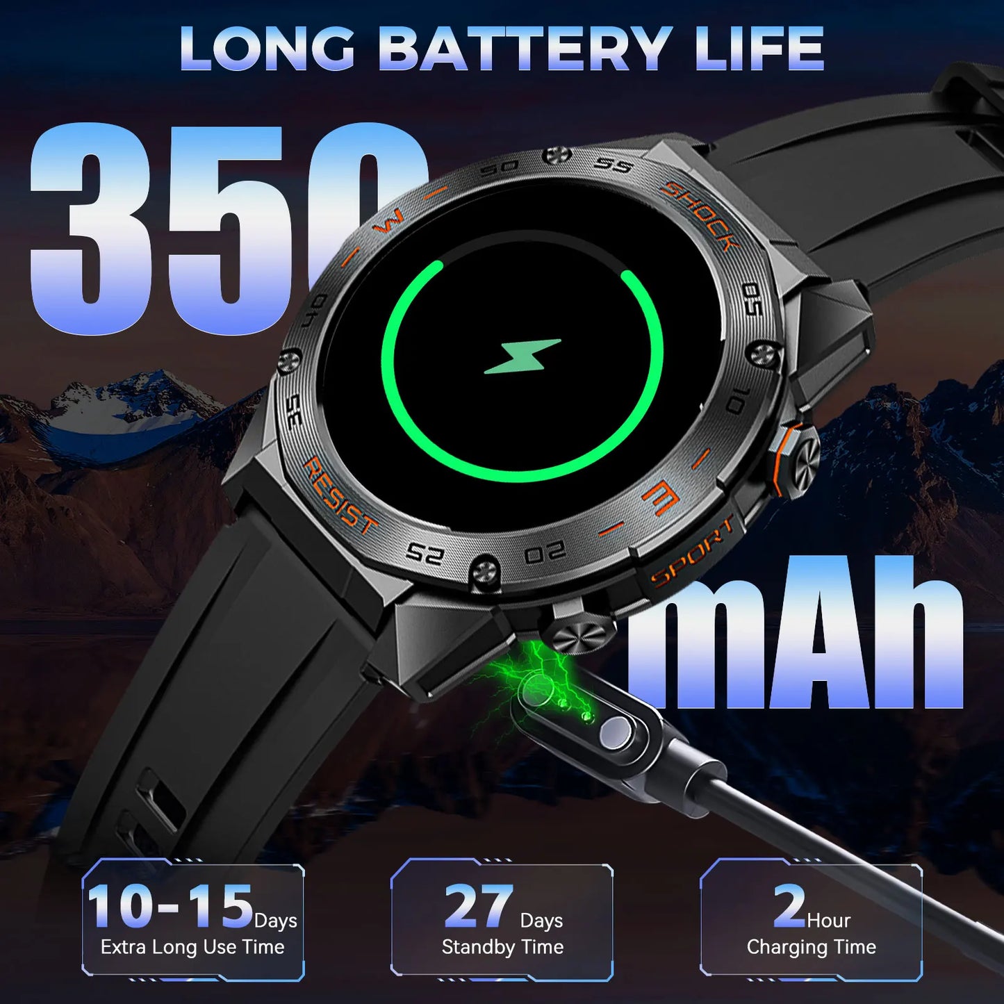 LaNikar Military Smart Watch For Men Fitness Tactical Modes