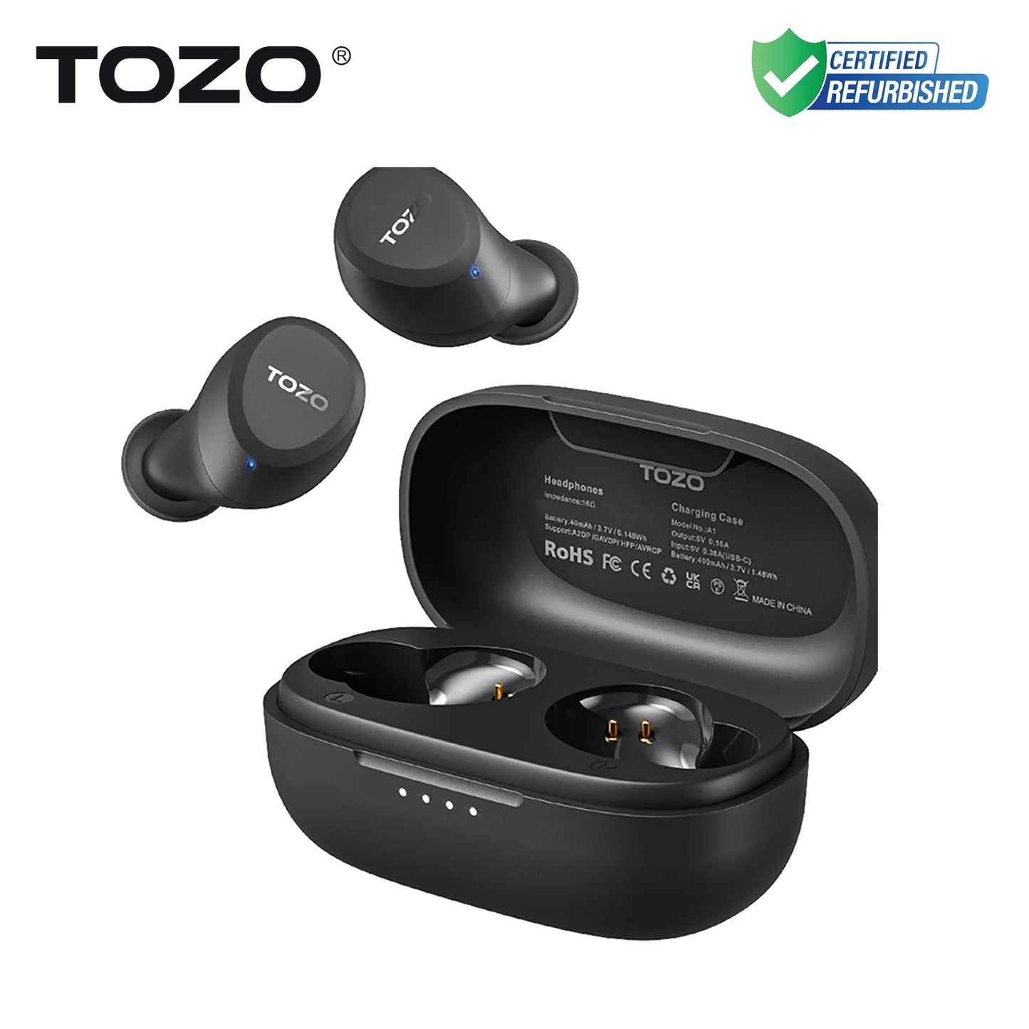 TOZO TWS Earbuds Wireless Headphones Bluetooth 5.3 Touch Control