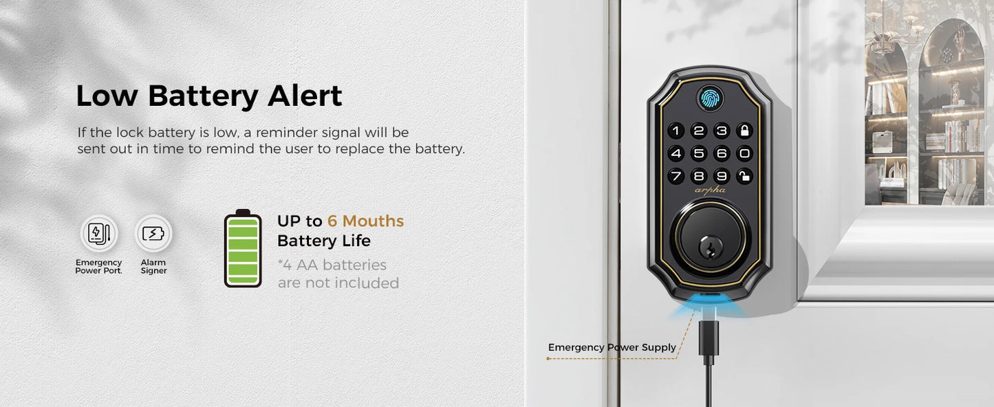 Arpha D280 Keyless Entry Door Lock 5 in 1 Deadbolt