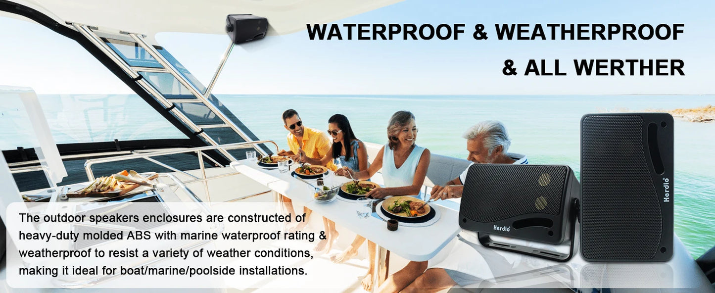 Herdio Outdoor Passive Speakers Three Way Waterproof Wall Mount