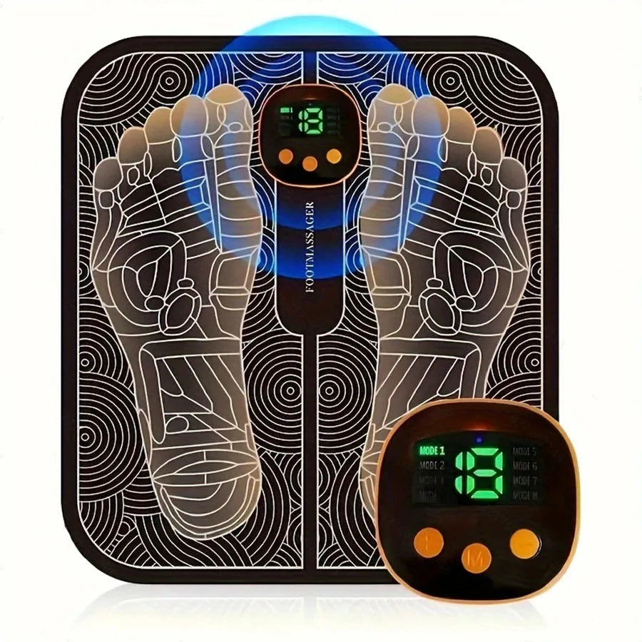 EMS Foot Massager For Muscle Relaxation With LCD Display Remote Control For Back And Leg Massage