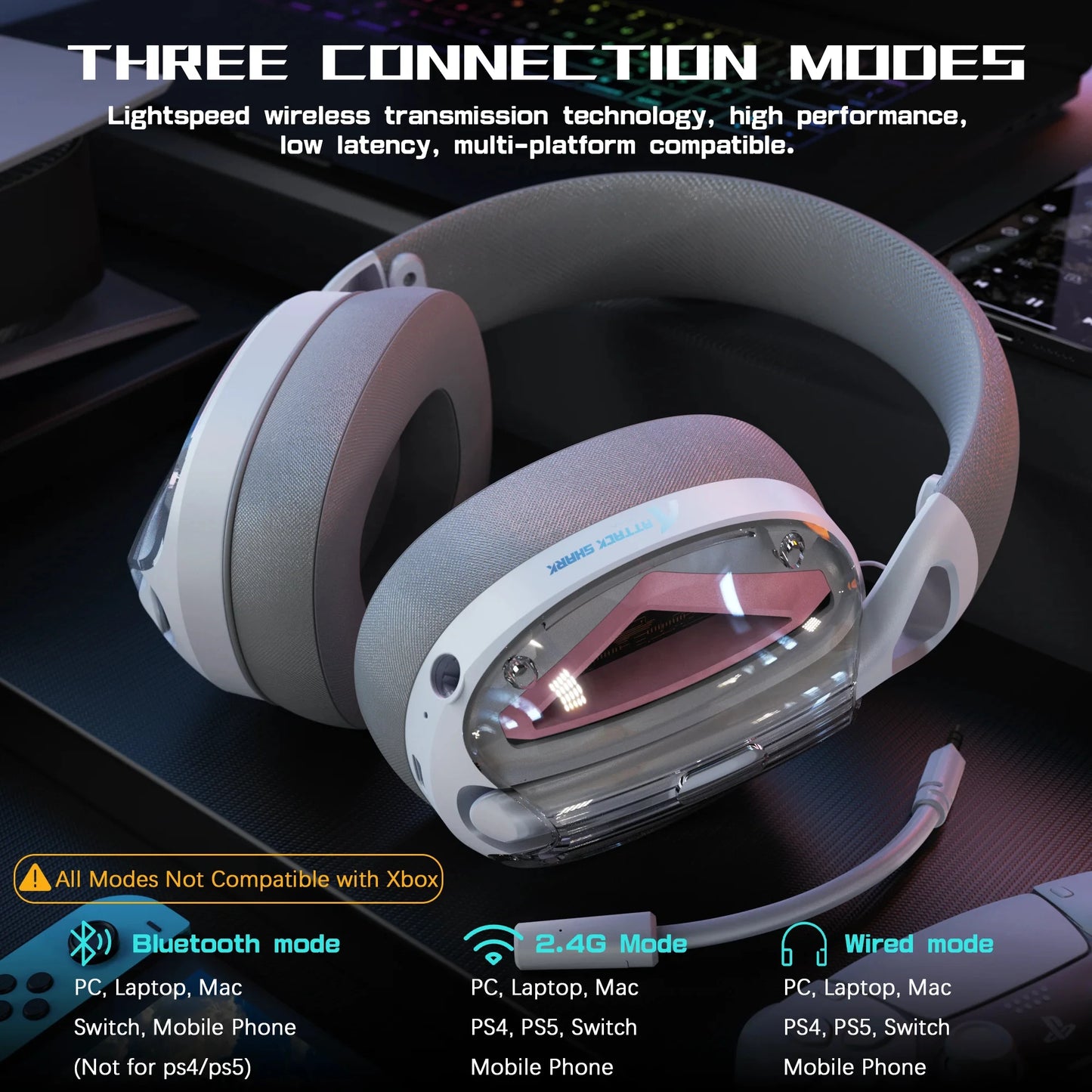 Attack Shark L60 Ultra Light Tri Mode Wireless Headset