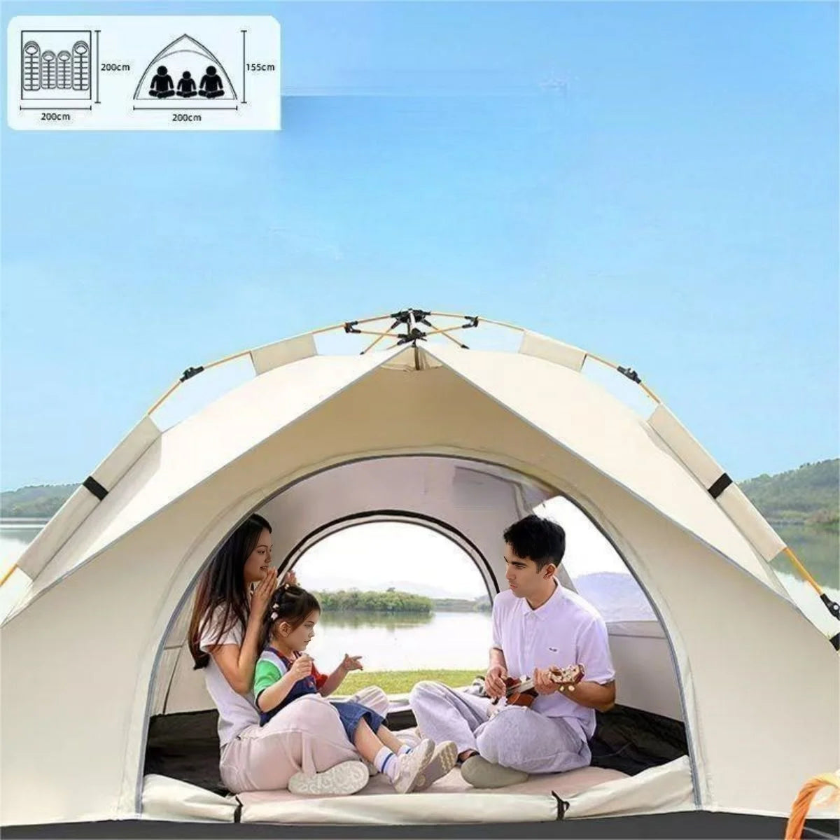 Pakicetus Automatic Quick Opening Camping Tent With Two Doors
