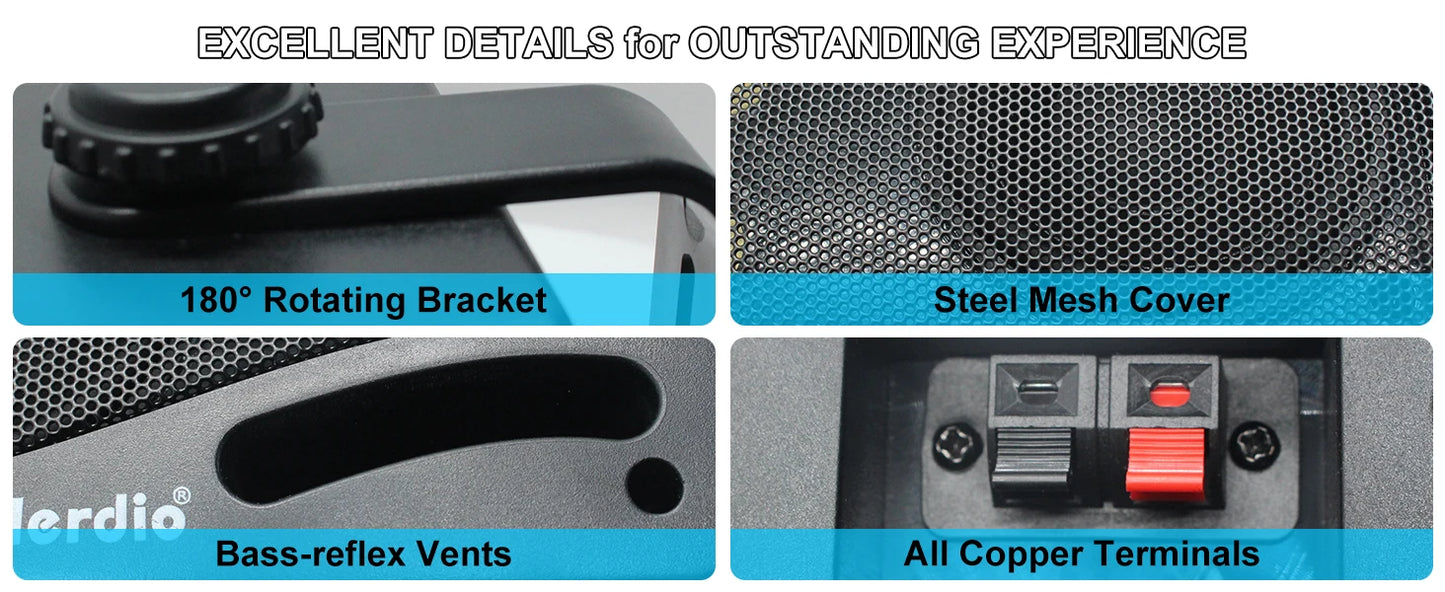 Herdio Outdoor Passive Speakers Three Way Waterproof Wall Mount