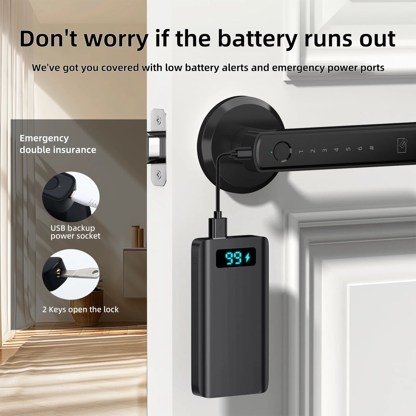 Viladepot Smart Lock Biometric Fingerprint With App Bluetooth Control