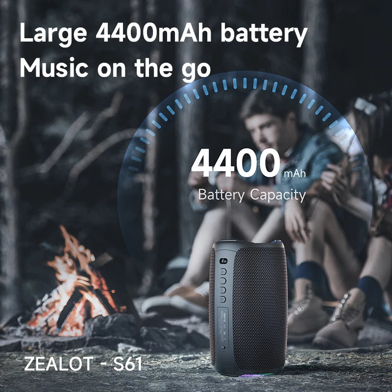 Zealot S61 Bluetooth Speaker IPX6 Waterproof Outdoor Bass