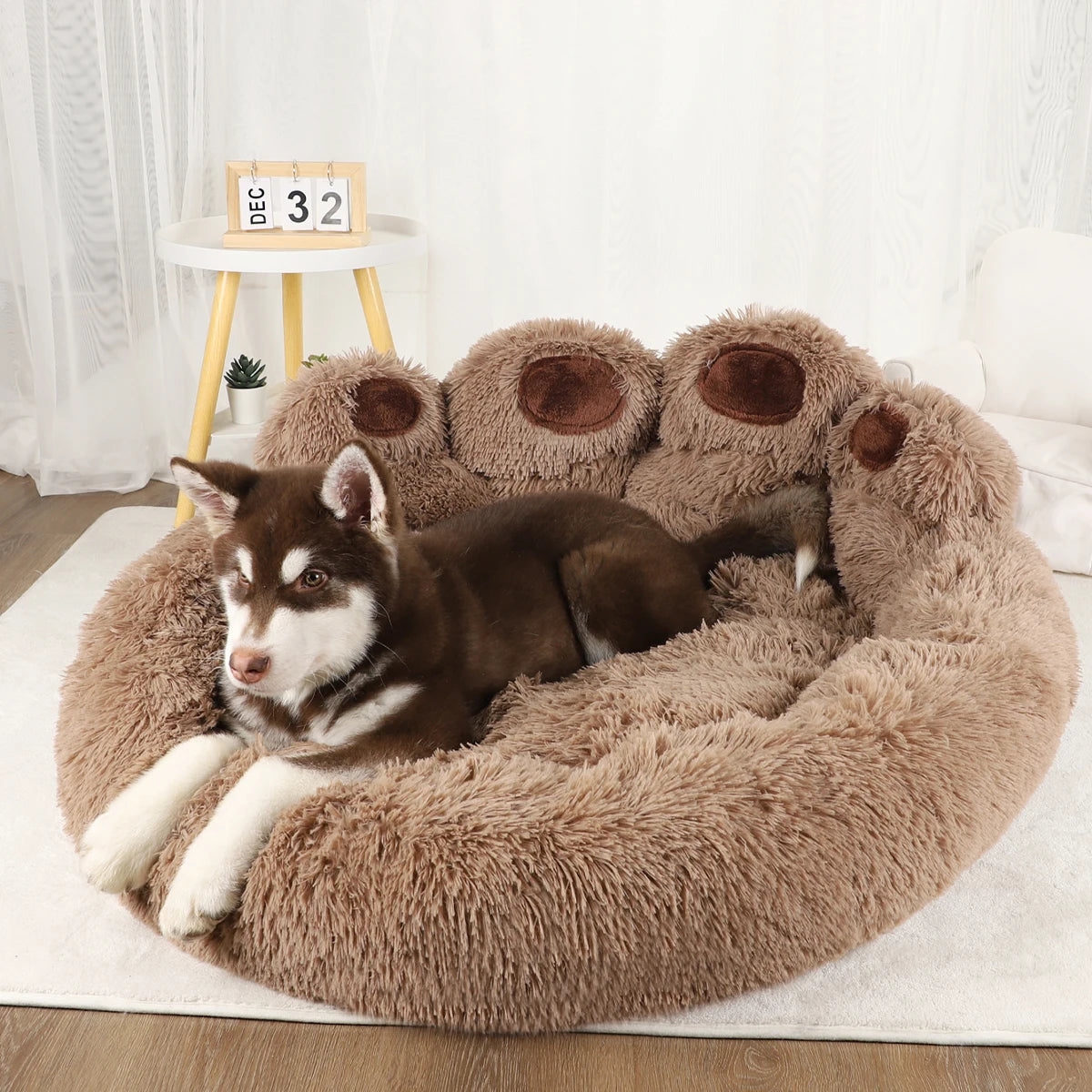 BeiYu Pet Fluffy Dog Bed Winter Warm Soft Kennel Mat