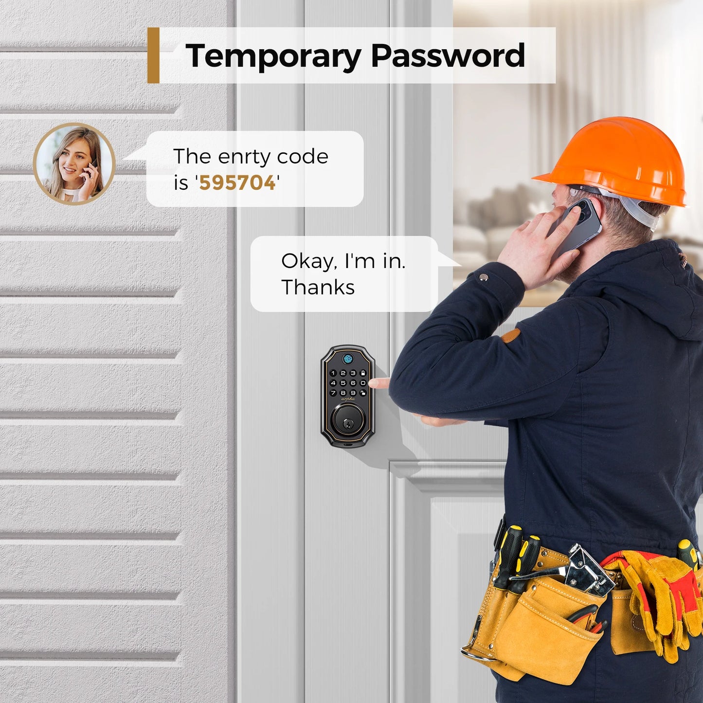 Arpha D280 Keyless Entry Door Lock 5 in 1 Deadbolt