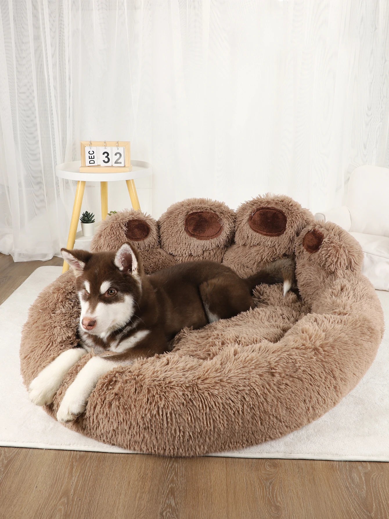BeiYu Pet Fluffy Dog Bed Winter Warm Soft Kennel Mat